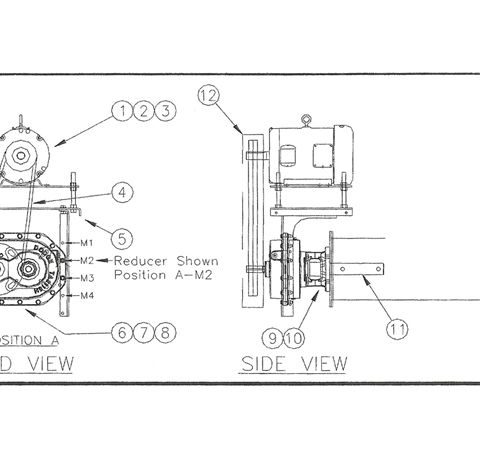 9” Diameter Screw Conveyor With 10 HP Motor
